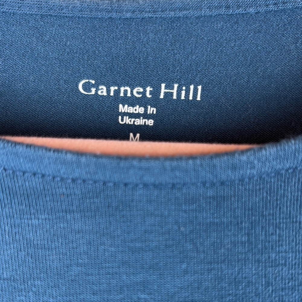 Garnet Hill Women's Teal Blue Balloon Sleeve Tee Size Medium - Picture 8 of 12